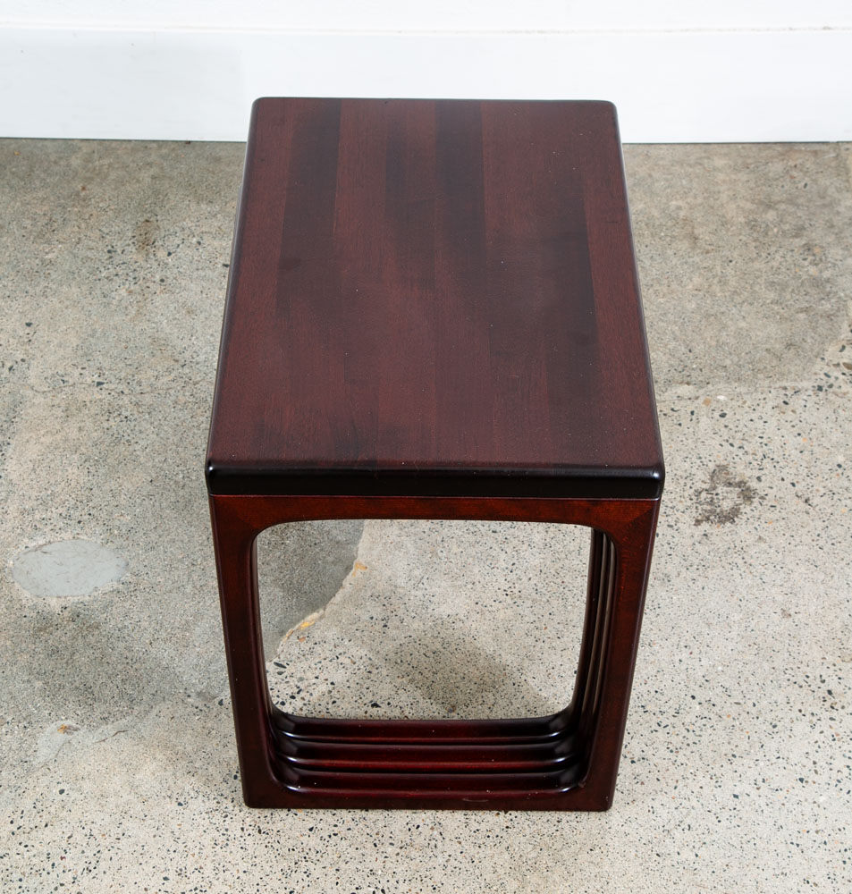 Mid Century Danish Modern Nesting Tables Solid Mahogany Mcm Set of 3 Vintage - Image 5