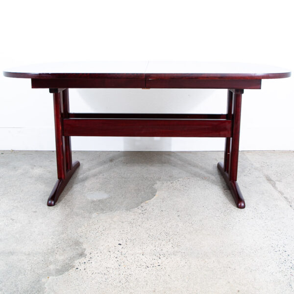 Mid Century Danish Modern Dining Table Oval Mahogany 2 leafs G Mobel 99.5 in Mcm - Image 7