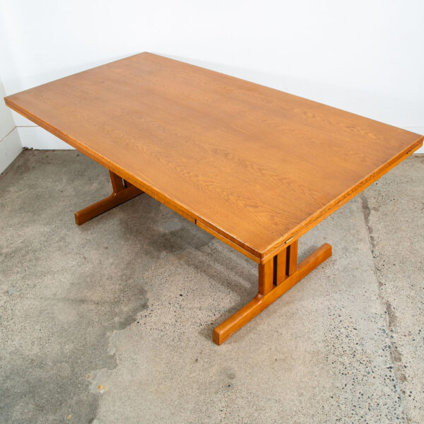 Mid Century Danish Modern Dining Table Solid Oak Rectangular Ditte Adrian Heath