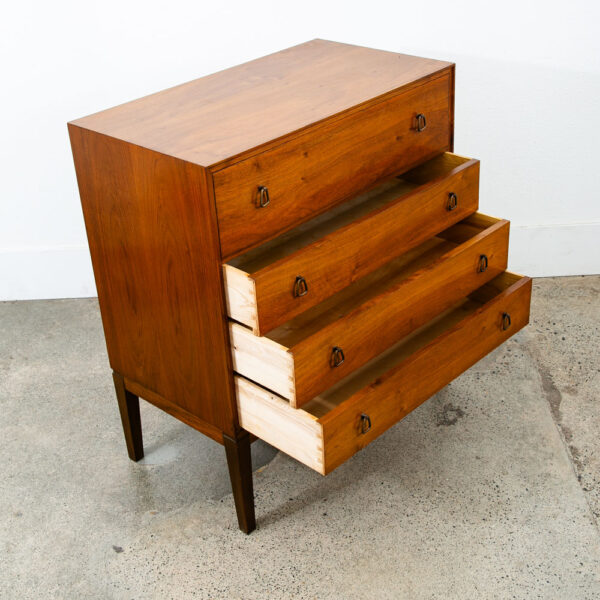 Mid Century Danish Modern Desk Vanity Office Walnut 3 Drawers Denmark Mirror - Image 12