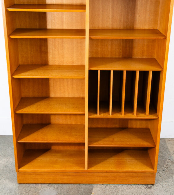 Mid Century Danish Modern Bookshelf Cabinet Modular Blonde Oak LP Storage Mcm - Image 6