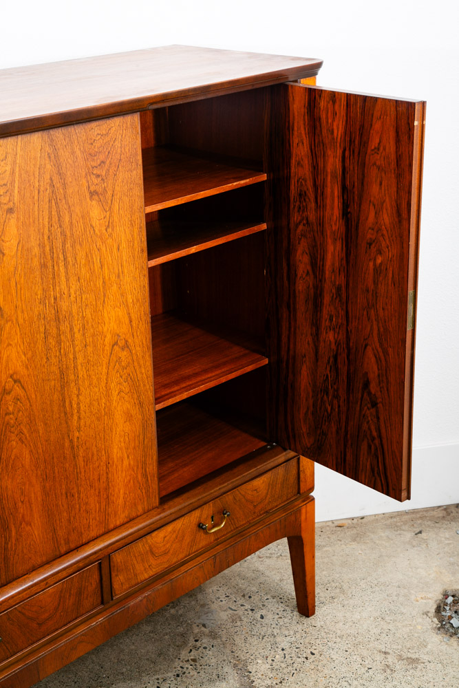 Mid Century Danish Modern Credenza Highboard Rosewood Wood Drawers Denmark Mcm - Image 9