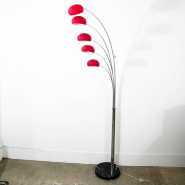 Mid Century Modern Floor Lamp Marble 5 Sofa Light Chrome Red Overhang Mcm Couch