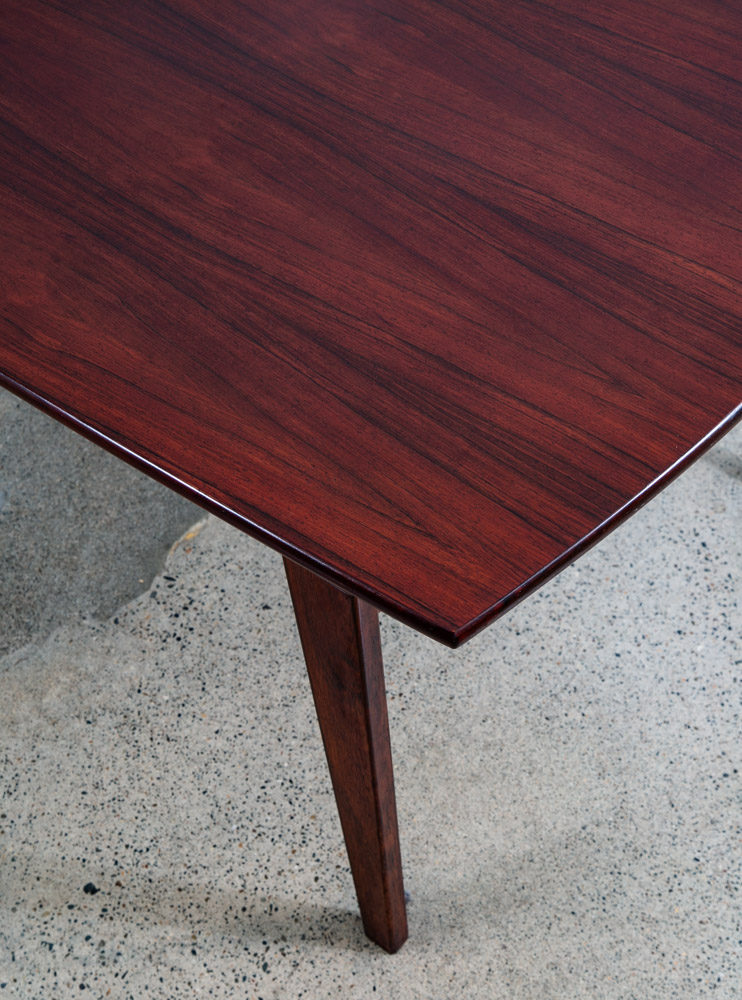 Mid Century Danish Modern Dining Table Rosewood Extension 2 Draw Leaf Vintage - Image 10