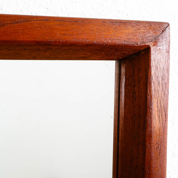 Mid Century Danish Modern Mirror Wall Hanging Entry Way Solid Teak Rectangular - Image 5