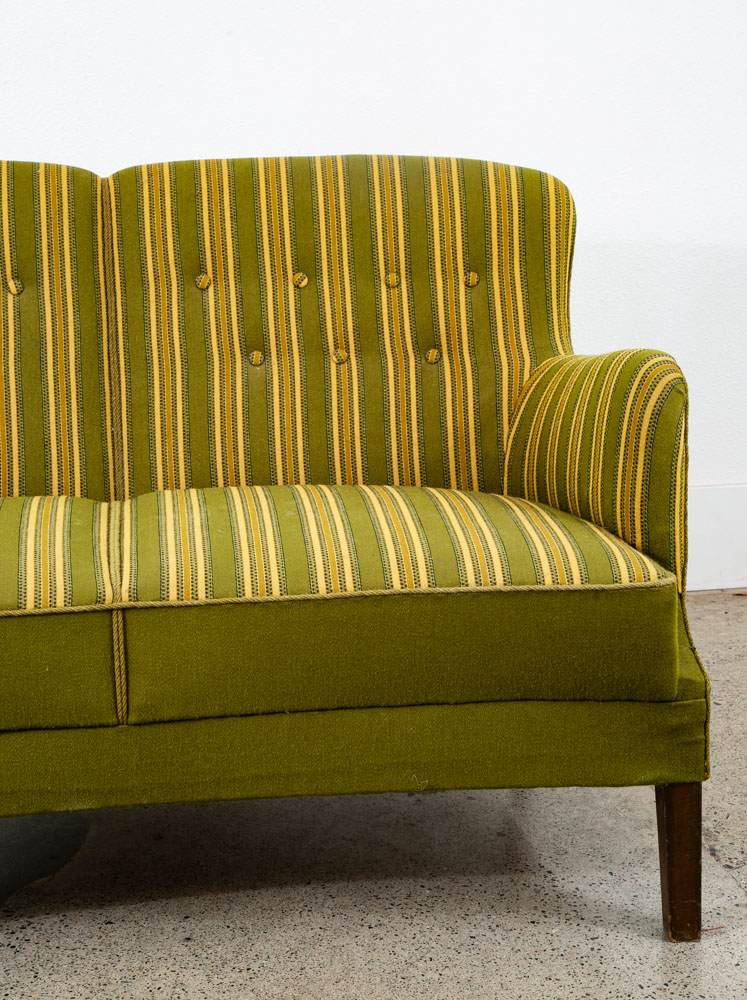 Mid Century Danish Modern Couch Sofa Svend Skipper Green Loveseat Settee 2 Seat - Image 9