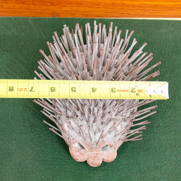 Mid Century Modern Sculpture Mix Media Art Cement Door Stopper Hedgehog Brown - Image 10