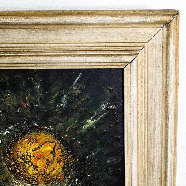 Mid Century Modern Painting Art Abstract Expressionism Browns Green Yellow Mcm - Image 6