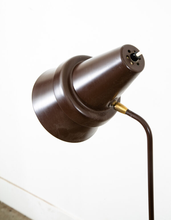 Mid Century Modern Floor Lamp Brown 2 Light Adjustable Brass Vintage Mcm Vintage - Image 12