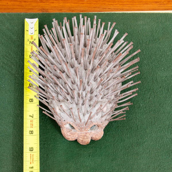 Mid Century Modern Sculpture Mix Media Art Cement Door Stopper Hedgehog Brown - Image 12