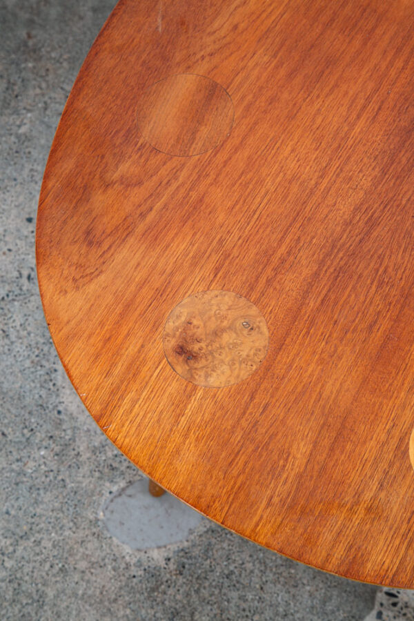 Mid Century Danish Modern End Table Side Teak Round Oak Abstract Easle Palette - Image 12