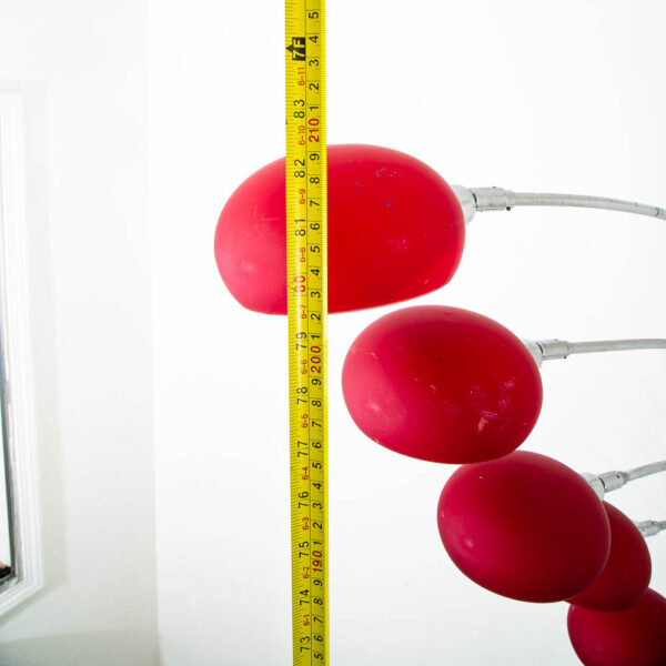 Mid Century Modern Floor Lamp Marble 5 Sofa Light Chrome Red Overhang Mcm Couch - Image 12