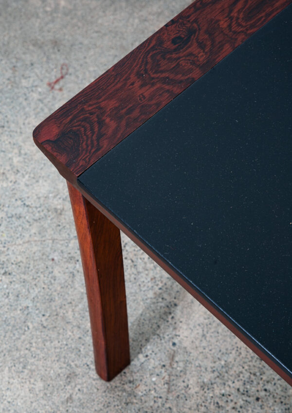 Mid Century Danish Modern Coffee Table Black Top Rosewood Hans Olsen Rectangular - Image 9