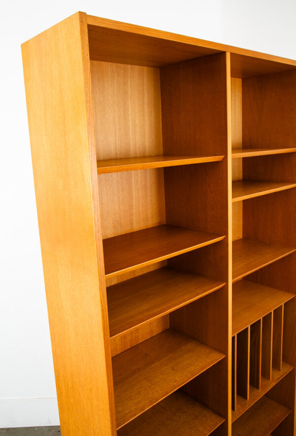 Mid Century Danish Modern Bookshelf Cabinet Modular Blonde Oak LP Storage Mcm - Image 5