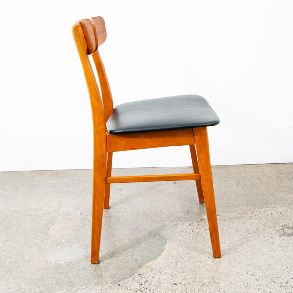 Mid Century Danish Modern Dining Chair Teak Black Denmark Vintage Single Mcm 60s - Image 3