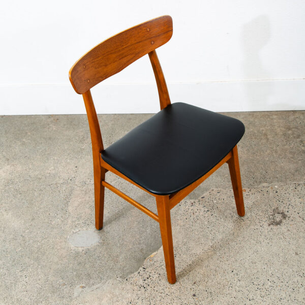 Mid Century Danish Modern Dining Chair Teak Black Denmark Vintage Single Mcm 60s