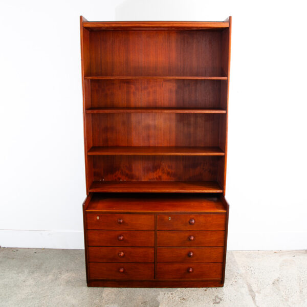 Mid Century Danish Modern Bookshelf Cabinet Teak Shelves Borge Mogensen Denmark