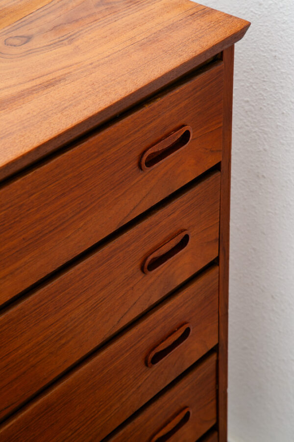 Mid Century Danish Modern Dresser Highboy 6 Drawer Teak Denmark Locking Vintage - Image 6