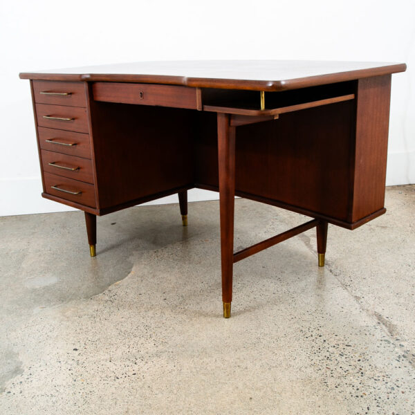 Mid Century Danish Modern Desk 6 Drawer Teak Cabinet Wood Office Executive Mcm - Image 6