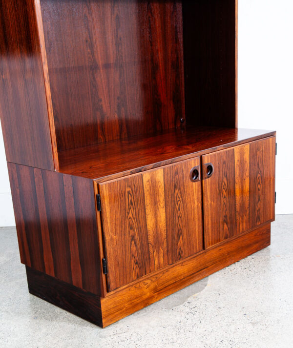 Mid Century Danish Modern Cabinet Storage Rosewood Omann Jun Doors Bookshelf Mcm - Image 8