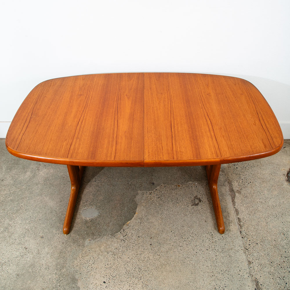 Mid Century Danish Modern Dining Table Teak Oval Skovby Extension Vintage 104" - Image 2