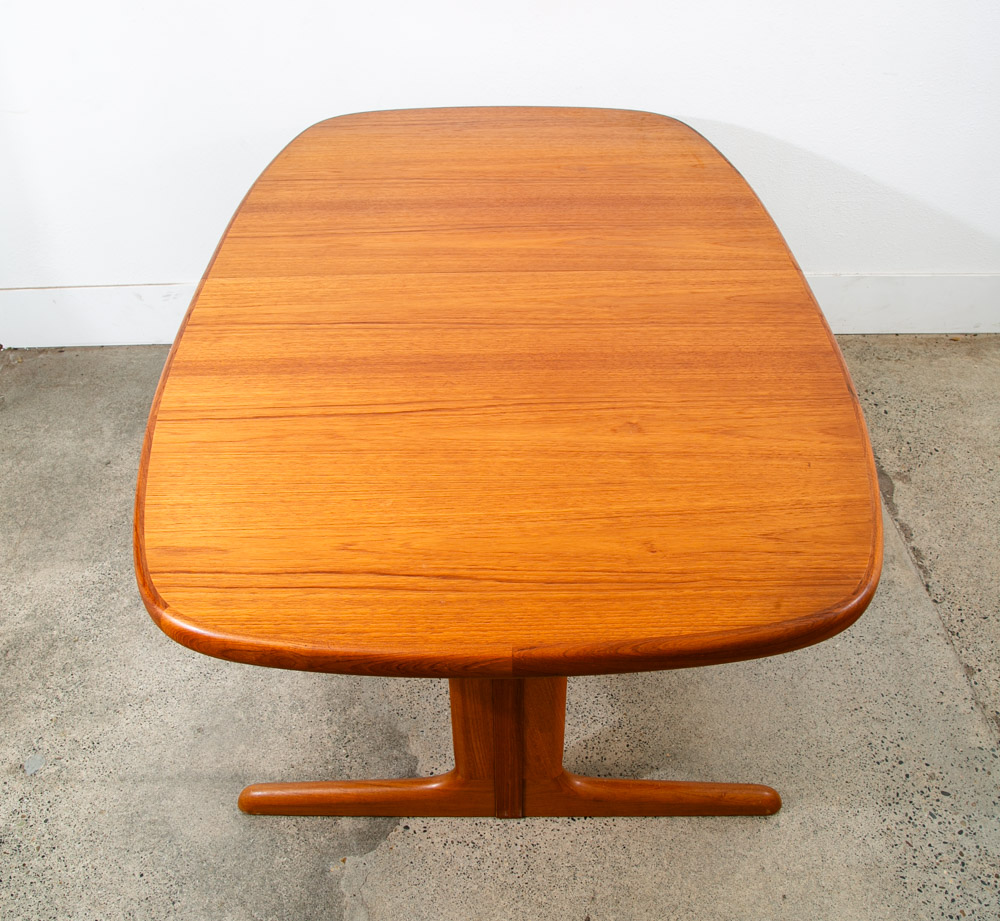 Mid Century Danish Modern Dining Table Teak Oval Skovby Extension Vintage 104" - Image 4