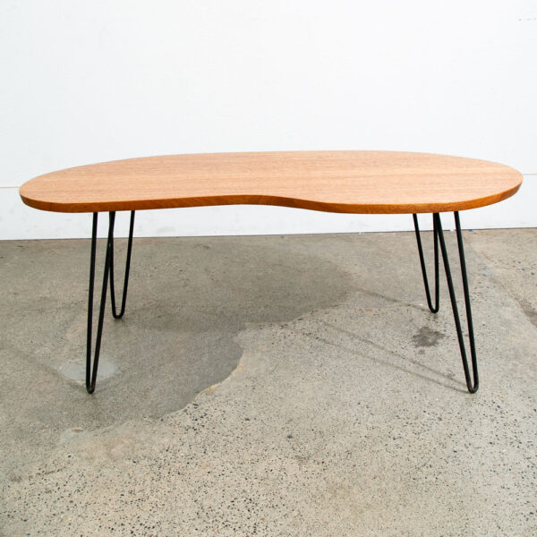 Mid Century Modern Coffee Table Solid Mahogany Boomerang Surfboard Hairpin Mcm - Image 4