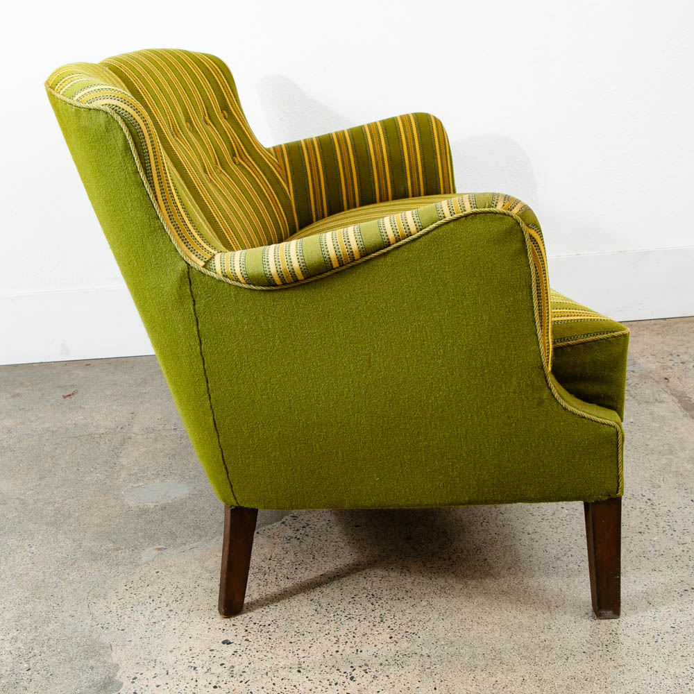 Mid Century Danish Modern Couch Sofa Svend Skipper Green Loveseat Settee 2 Seat - Image 4