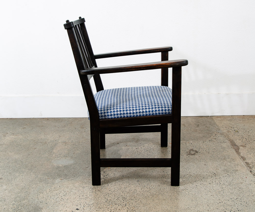 Mid Century Modern Wood Dining Chairs Swedese Sweden Black Blue Denmark Armchair - Image 8