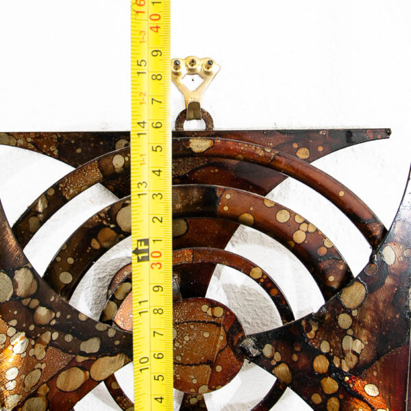 Mid Century Modern Sculpture Art Wall Candle Holder Relief Metal Original Vintage - Image 10