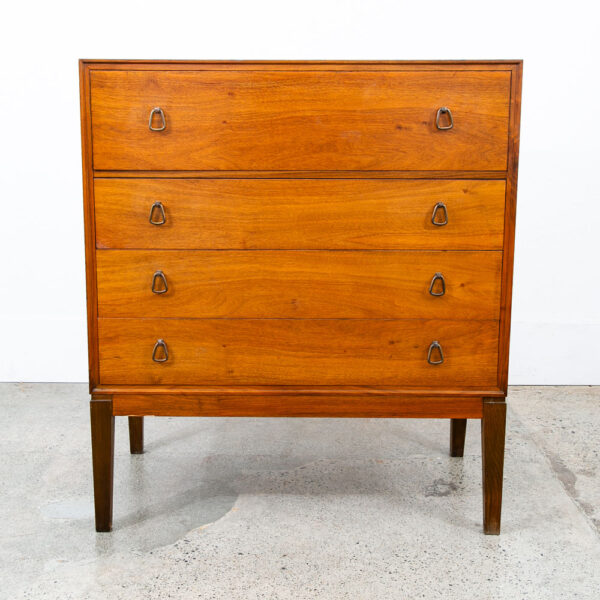 Mid Century Danish Modern Desk Vanity Office Walnut 3 Drawers Denmark Mirror