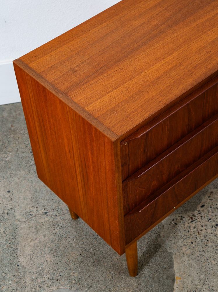 Mid Century Danish Modern Chest Drawers Table 3 Drawer Teak Denmark Side End Mcm - Image 11