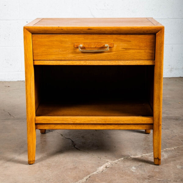 Mid Century Modern Nightstands End Side Table Drawer Walnut Vintage Drexel Brass - Image 10