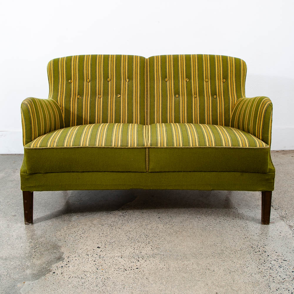 Mid Century Danish Modern Couch Sofa Svend Skipper Green Loveseat Settee 2 Seat - Image 2