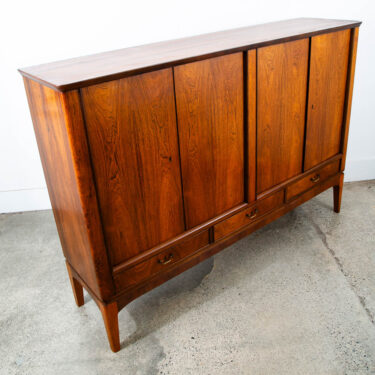 Mid Century Danish Modern Credenza Highboard Rosewood Wood Drawers Denmark Mcm