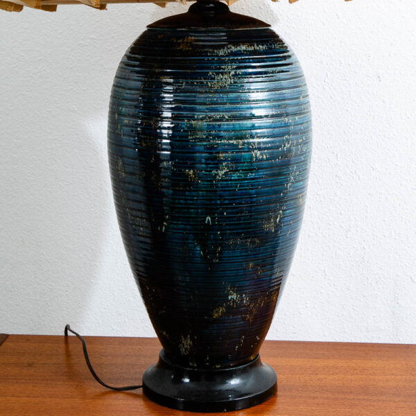 Mid Century Modern Table Lamp Ceramic Blue Teal Glaze Studio Design Vintage Mcm - Image 6