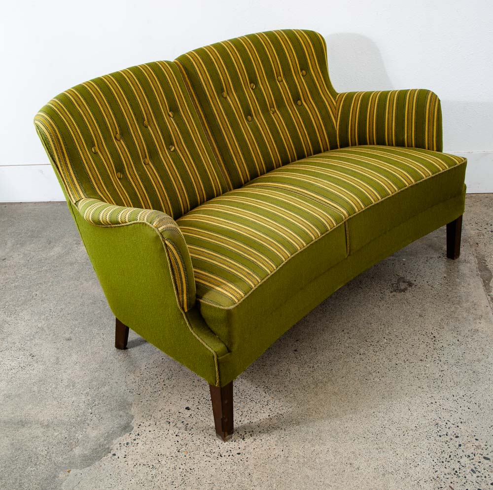 Mid Century Danish Modern Couch Sofa Svend Skipper Green Loveseat Settee 2 Seat