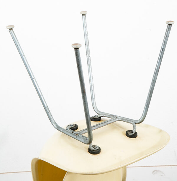 Mid Century Modern Side Shell Chair Pair Set Herman Miller Parchment Mcm Two Charles and Ray Eames - Image 6