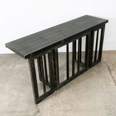 Mid Century Modern Console Table Folding Dining Ebonized Oak Vintage Black Mcm