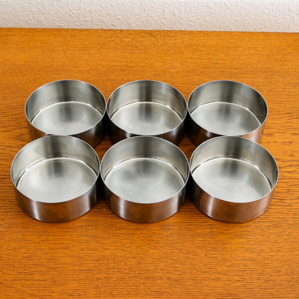 Mid Century Danish Modern Arne Jakobsen Fondue Ebony Lazy Susan Set Stainless Steel - Image 5