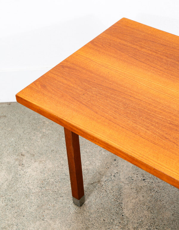 Mid Century Danish Modern Coffee Table Surfboard Teak Denmark Metal Legs Vintage - Image 11