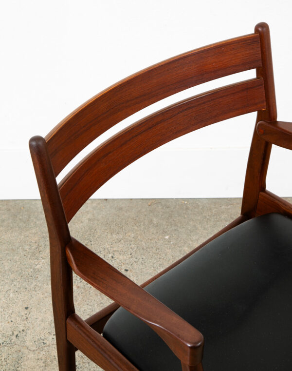 Mid Century Danish Modern Armchair Chair Dining Teak Ladder Back Black Boltinge - Image 10