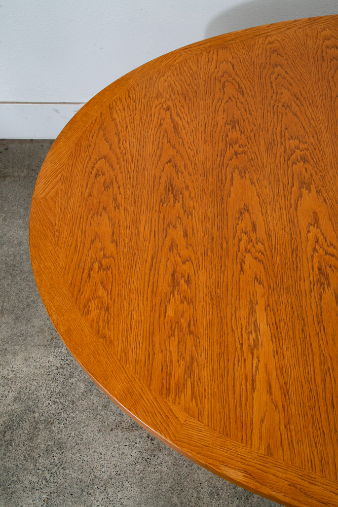 Mid Century Danish Modern Dining Table Oak Niels Kofoed Oval Extension x2 Mcm - Image 11