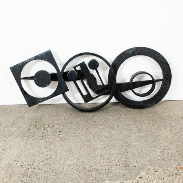 Mid Century Modern Metal Wall Sculpture Abstract Original Denmark Heavy Iron Mcm