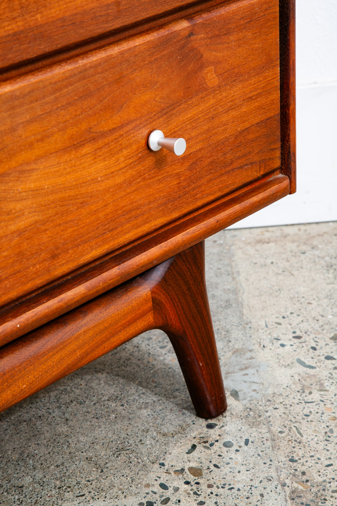 Mid Century Modern Credenza Dresser 11 Drawer Ace Hi Prelude Line Solid Walnut Wood Mcm - Image 8