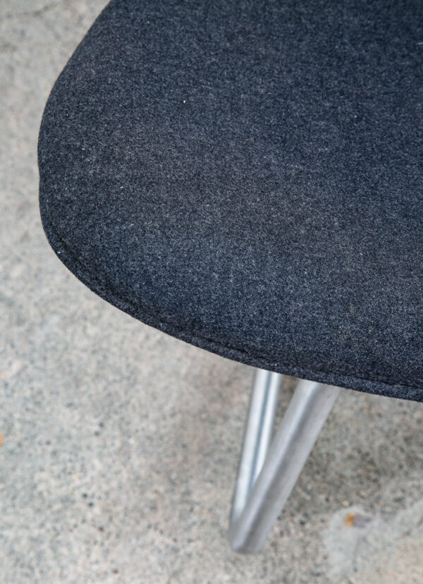 Mid Century Danish Modern Rocking Chair Boconcept Rocker Grey Wool Metal Silver - Image 11