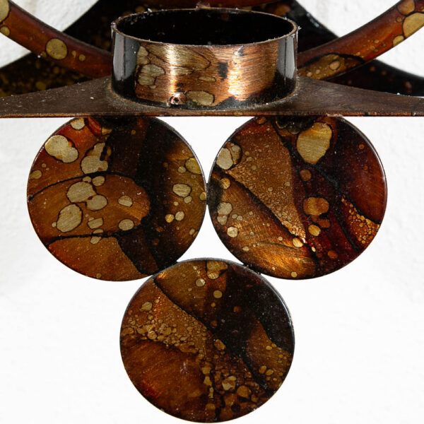 Mid Century Modern Sculpture Art Wall Candle Holder Relief Metal Original Vintage - Image 5