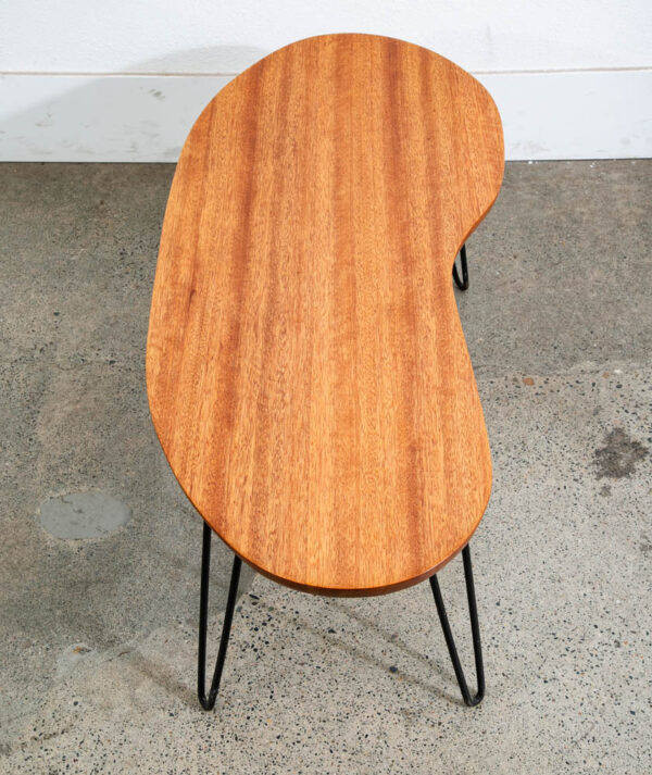Mid Century Modern Coffee Table Solid Mahogany Boomerang Surfboard Hairpin Mcm - Image 5