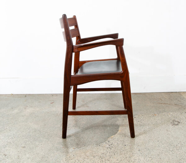 Mid Century Danish Modern Armchair Chair Dining Teak Ladder Back Black Boltinge - Image 3