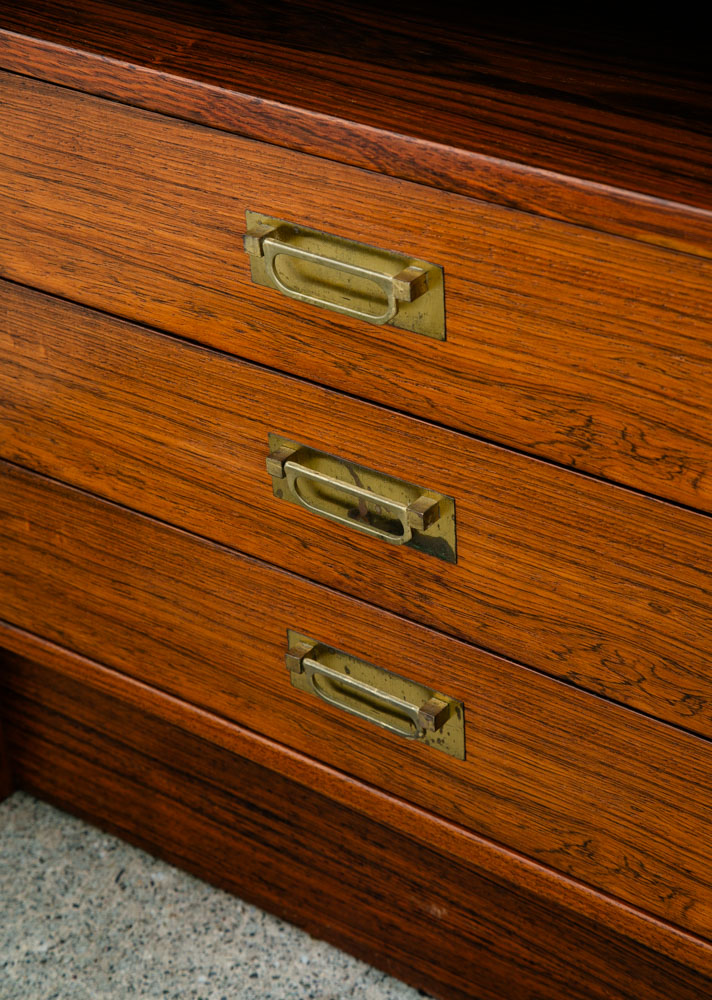 Mid Century Danish Modern Nightstands End Side Table Rosewood Sannemans Drawers - Image 10